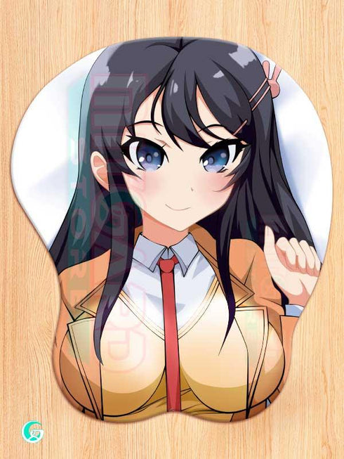 Mai Sakurajima 3D Mouse pad with Gel Wrist rest